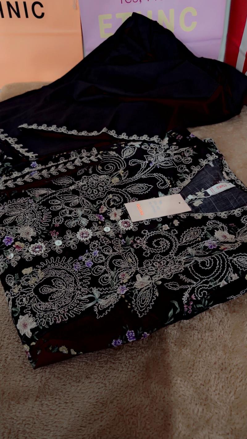 Black full embroider rozana 6950