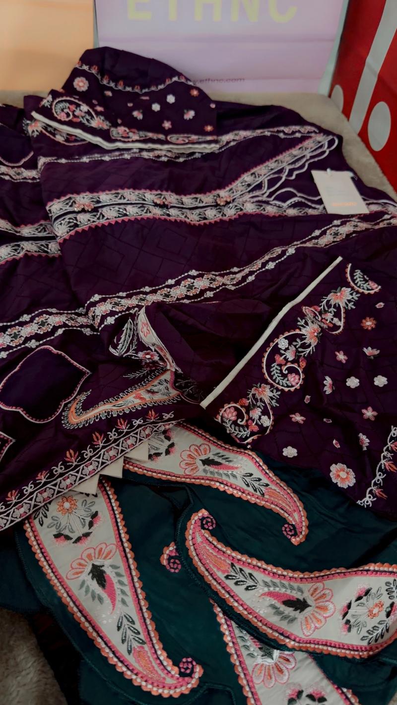 Ethnc purple green 2pc 6950