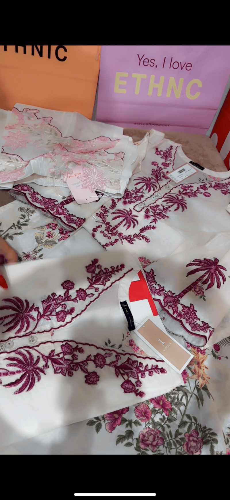 Shirt long embroidered 3950 trouser separate 1950