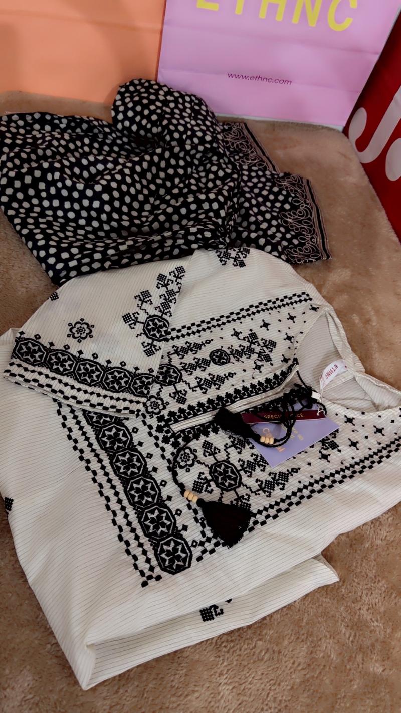 Fre size summer suit embroidery 