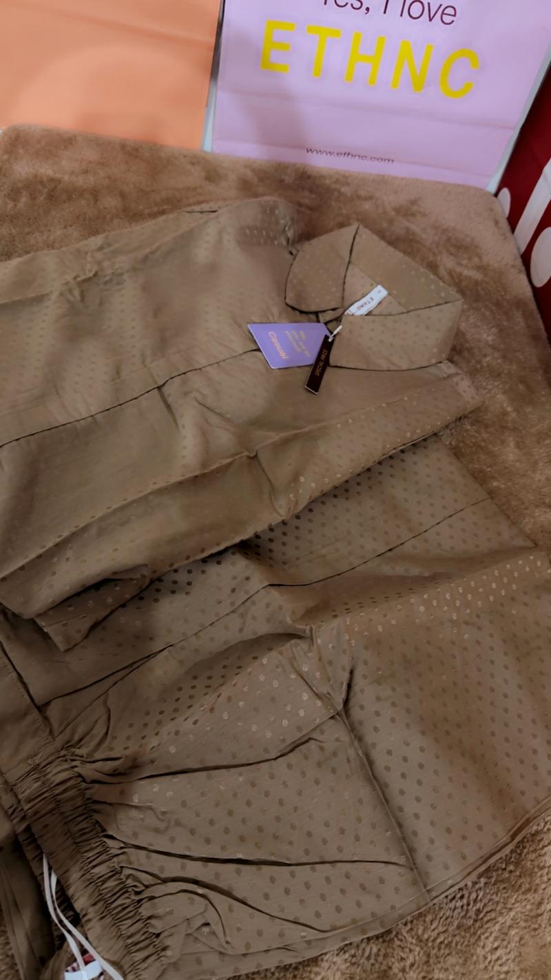 Ethnc printed 2pc brown