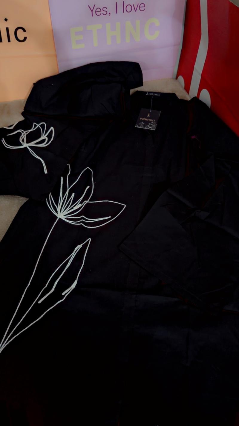 Embroidery lawn. Black 3650