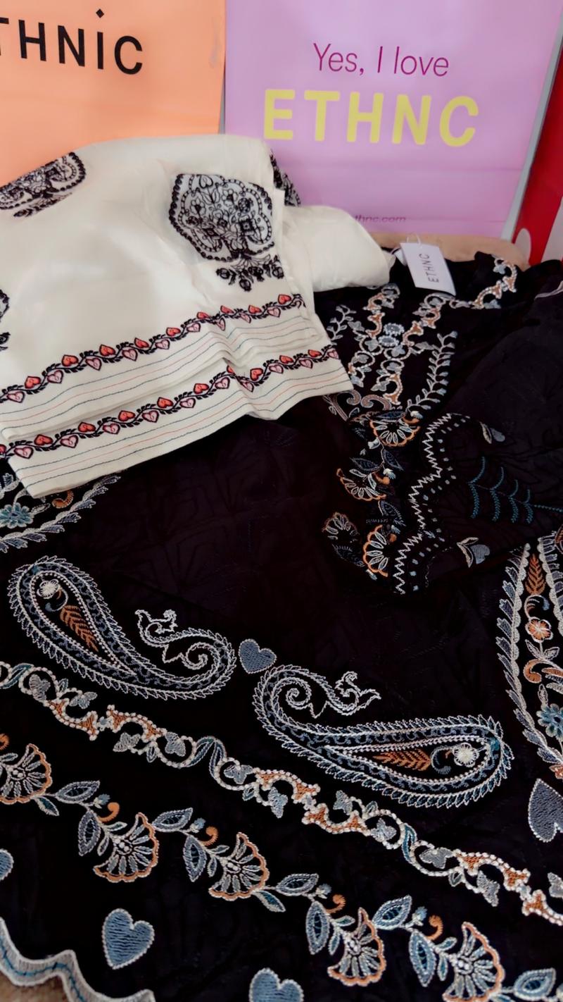 Black white Farshi shalwar Ethnc small 8250