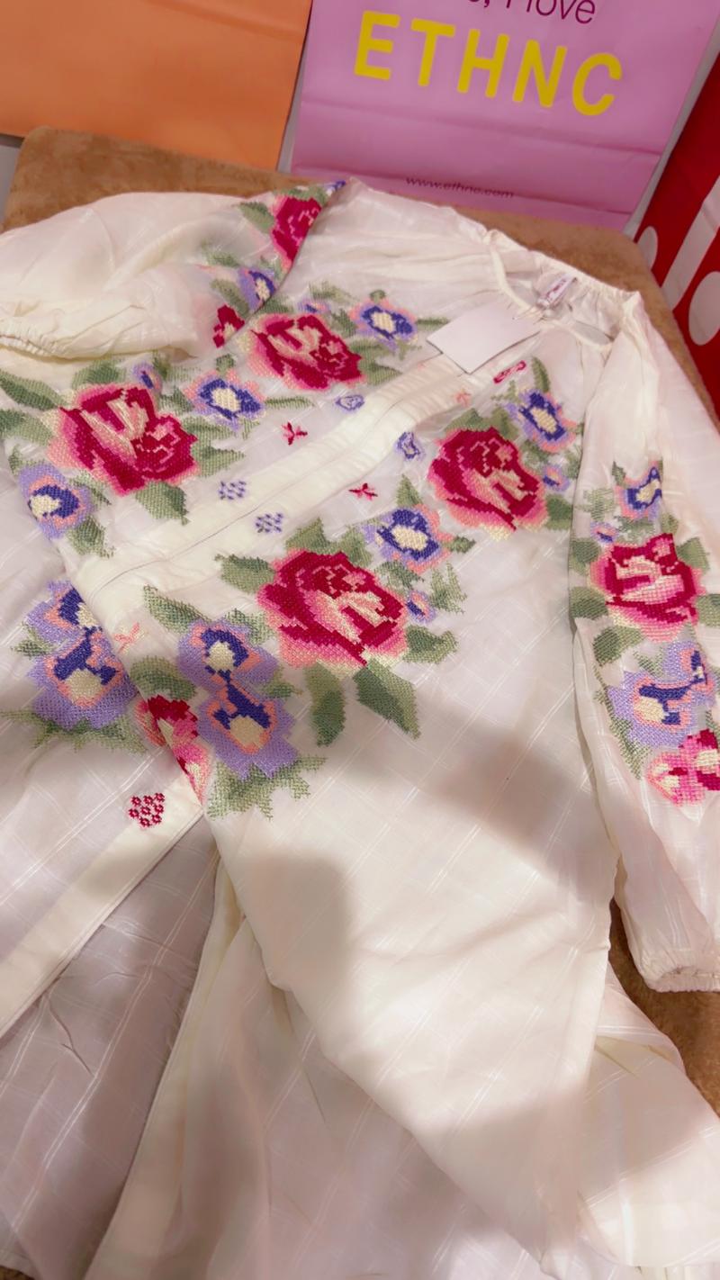 White embroidered 4950 frock