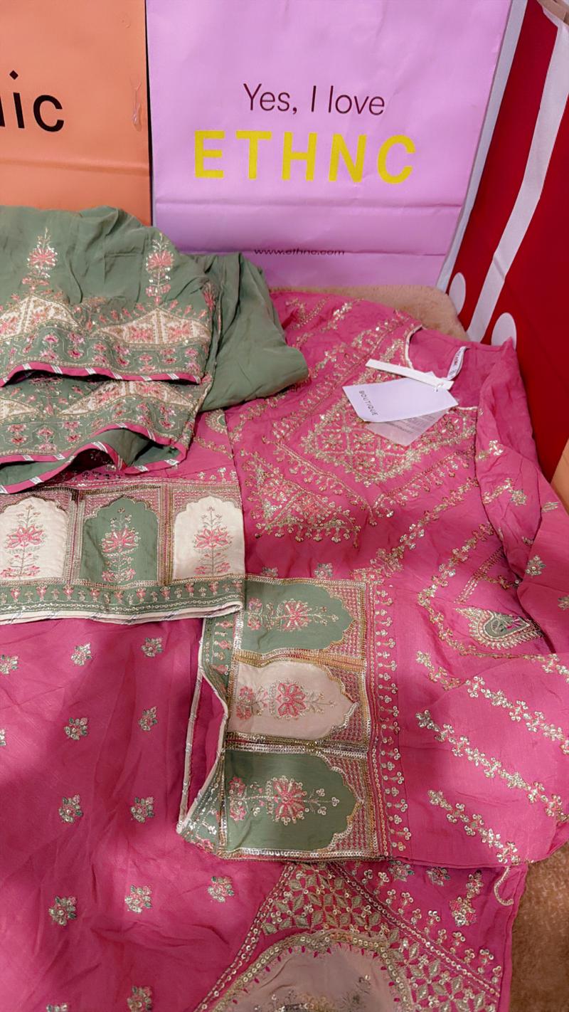 Ethnc botique pink green 19500