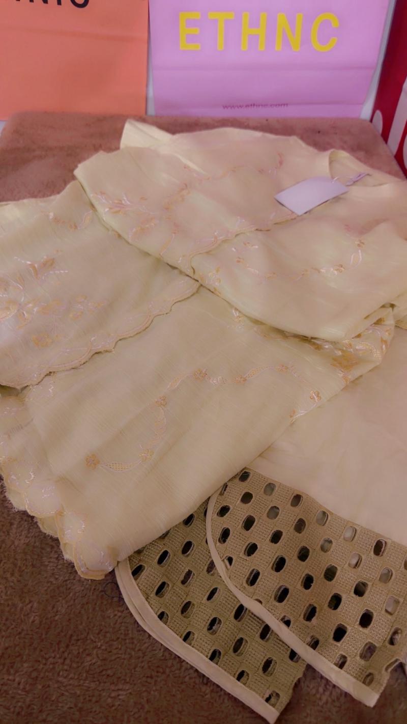 Prewinter slub cambric ethnic lemon