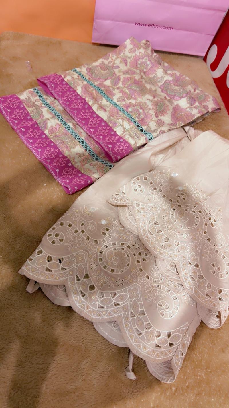 Trouser 2 pink and off white 
