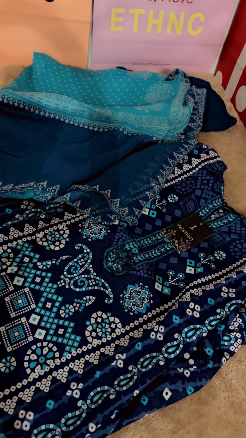 Lawn blue embroidery 5950 3pc