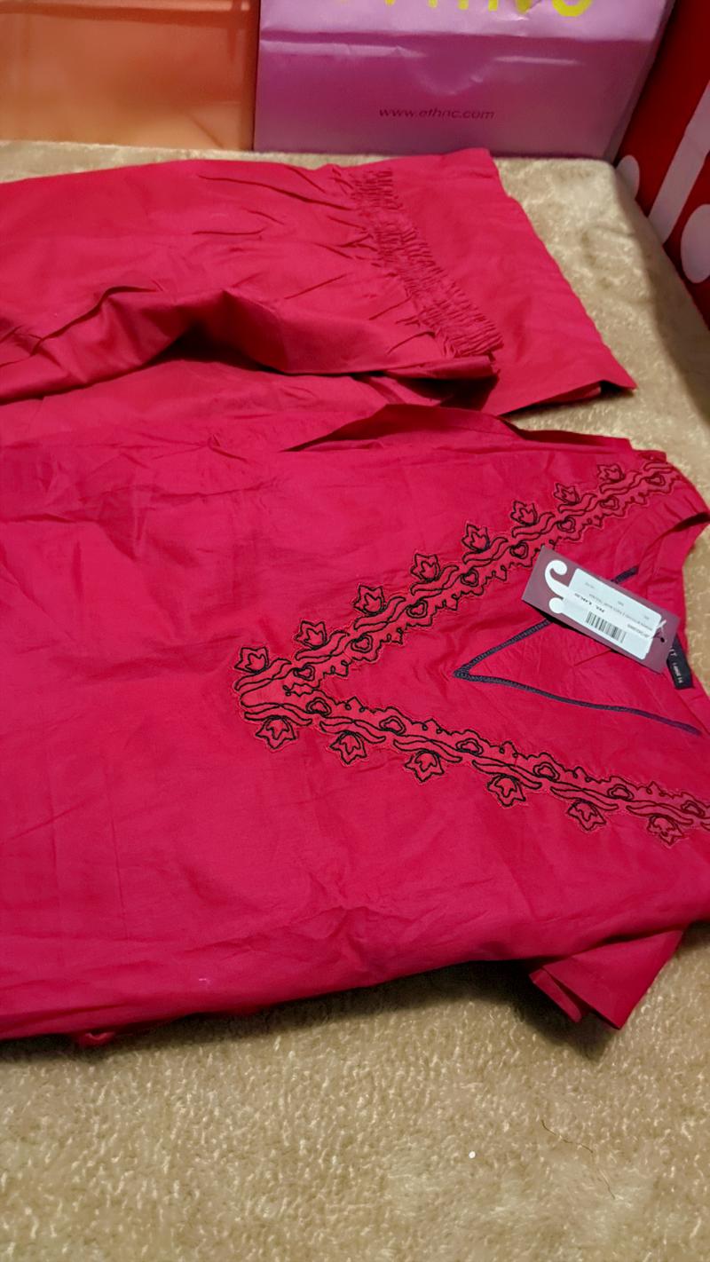 large reddish lawn embroidery 