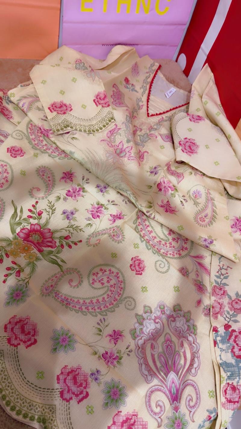 Zari lawn new arrivals long kaftan frock