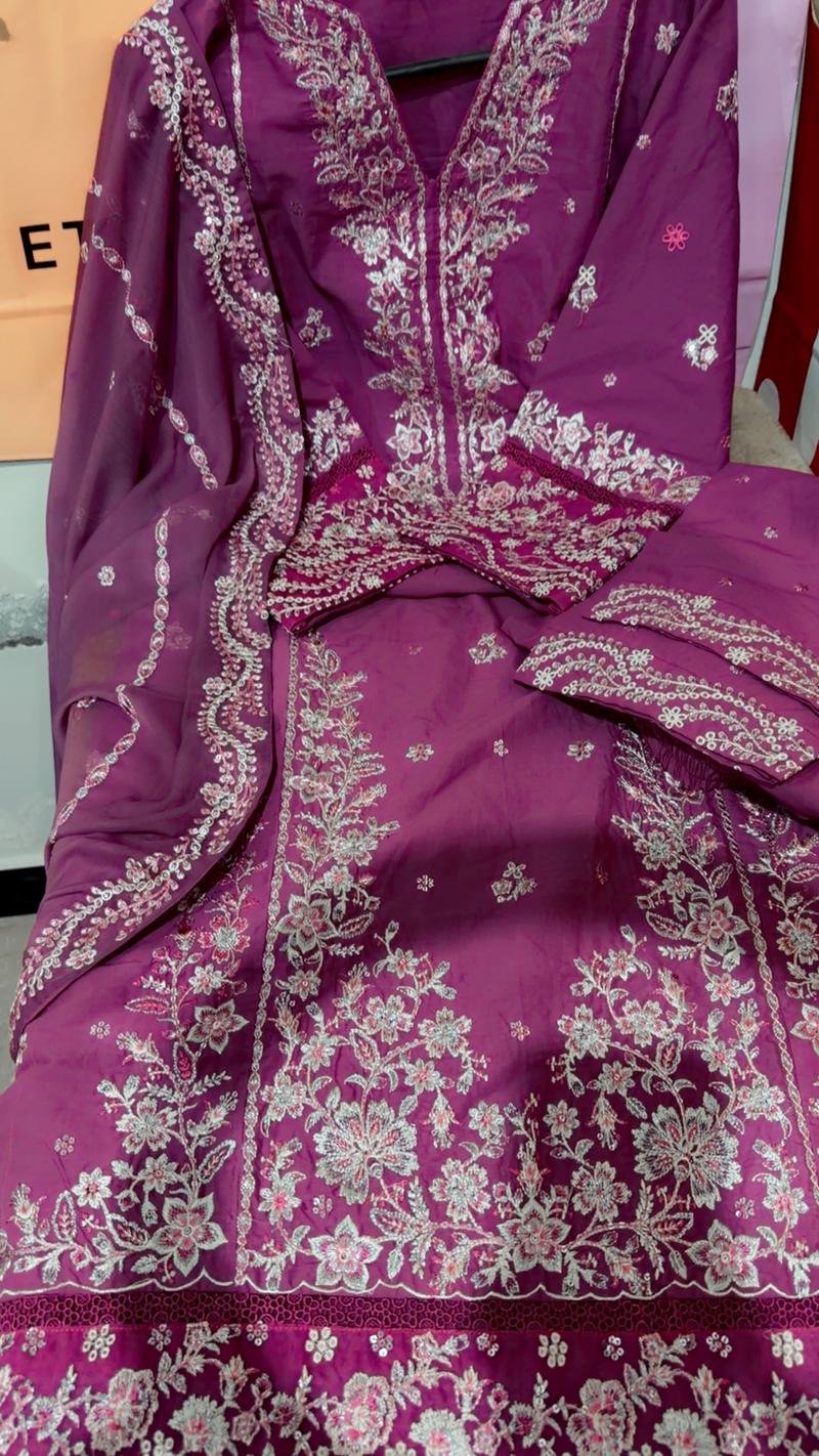 3pc lilac purple lawn 9500