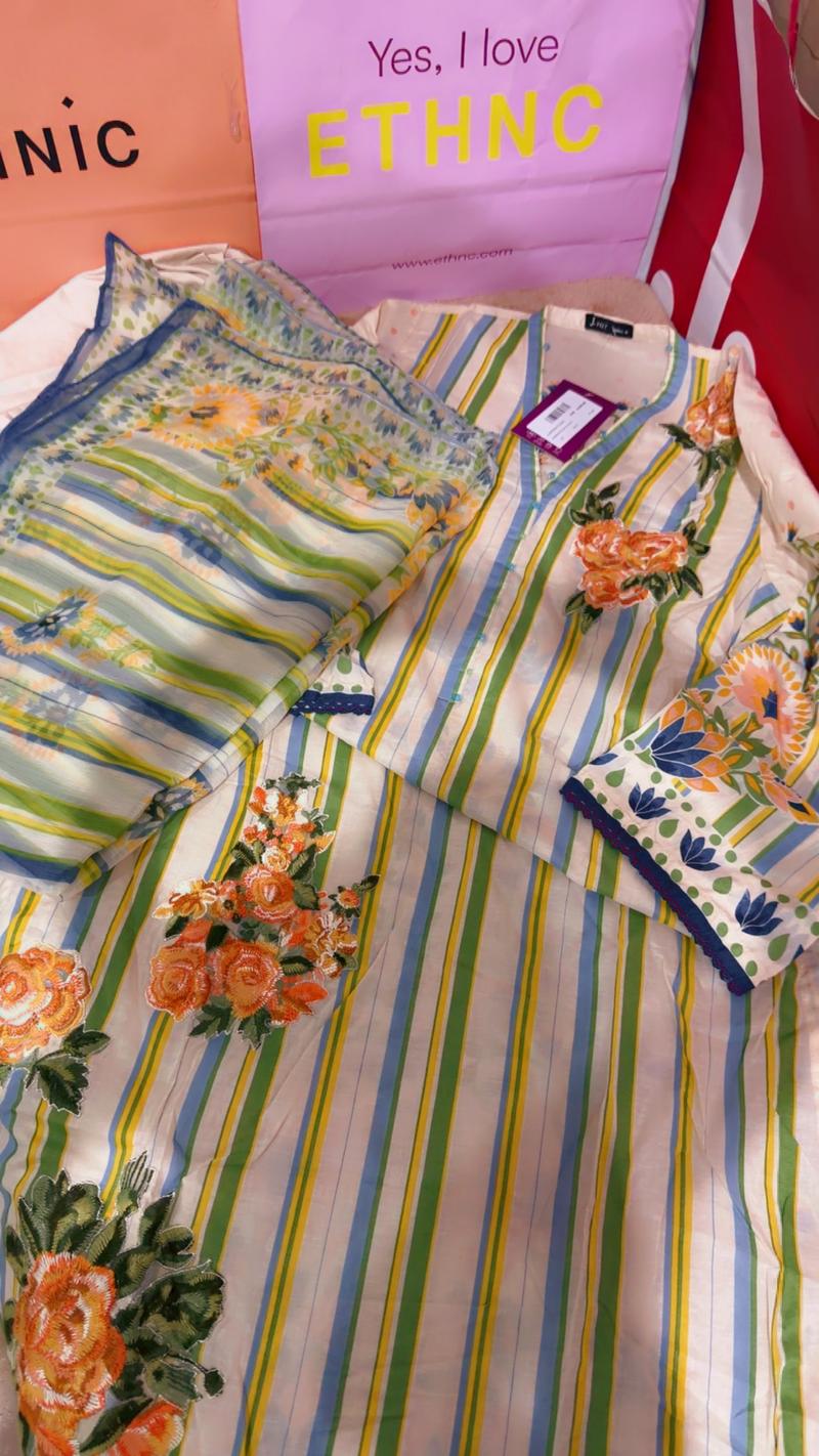 5950 lines multi embroidery suit 