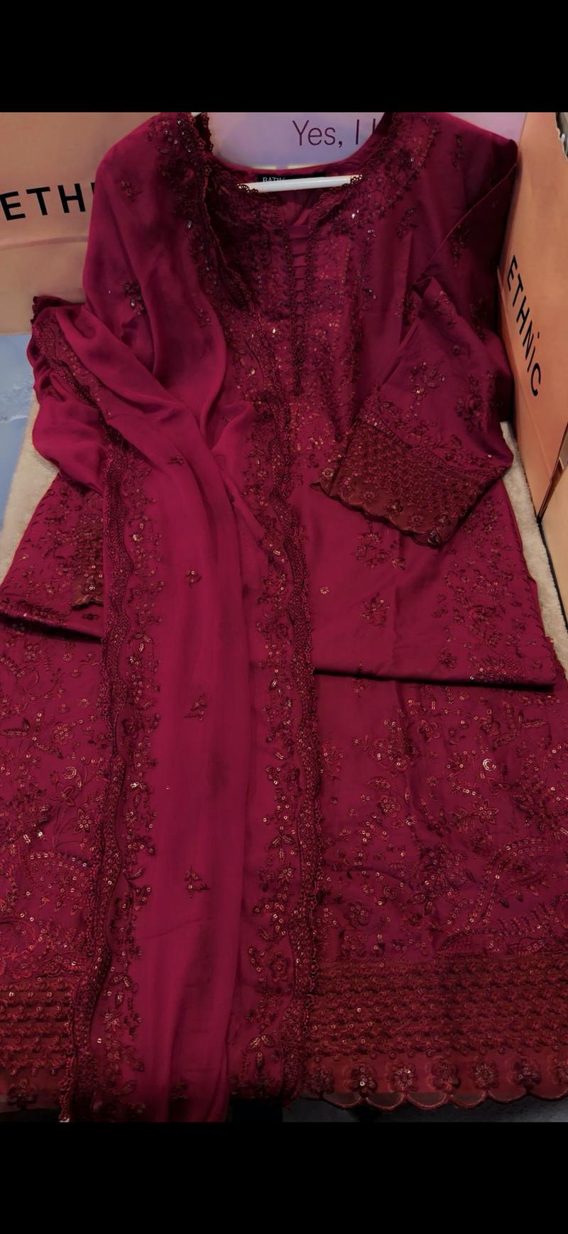 Lawn luxury 3pc chiffon dupta 