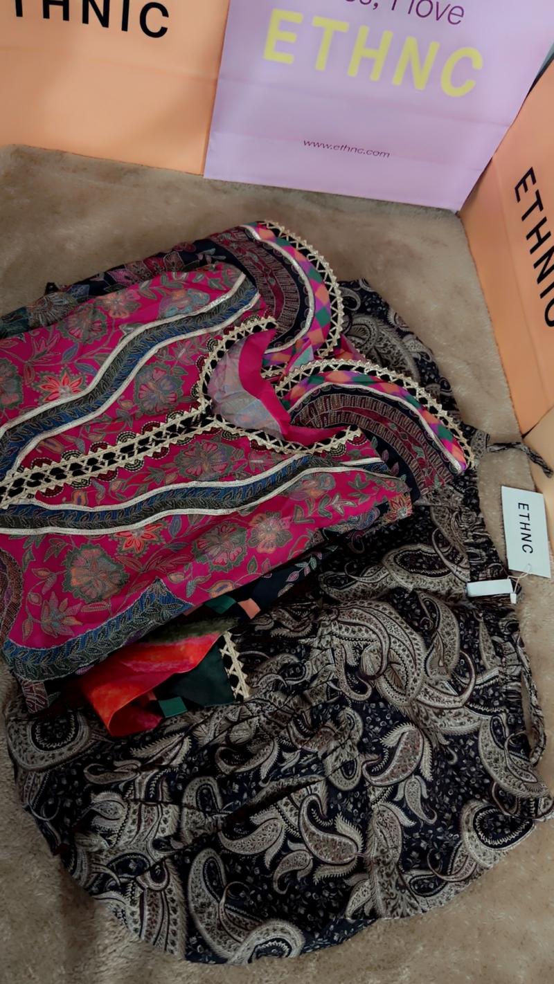 Printed viral black gota 2pc  summer
