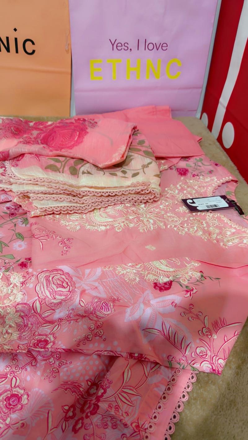 Pink 3pc small embroidery 