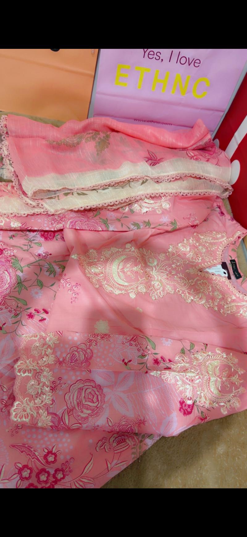 Pink 3pc embroidery large