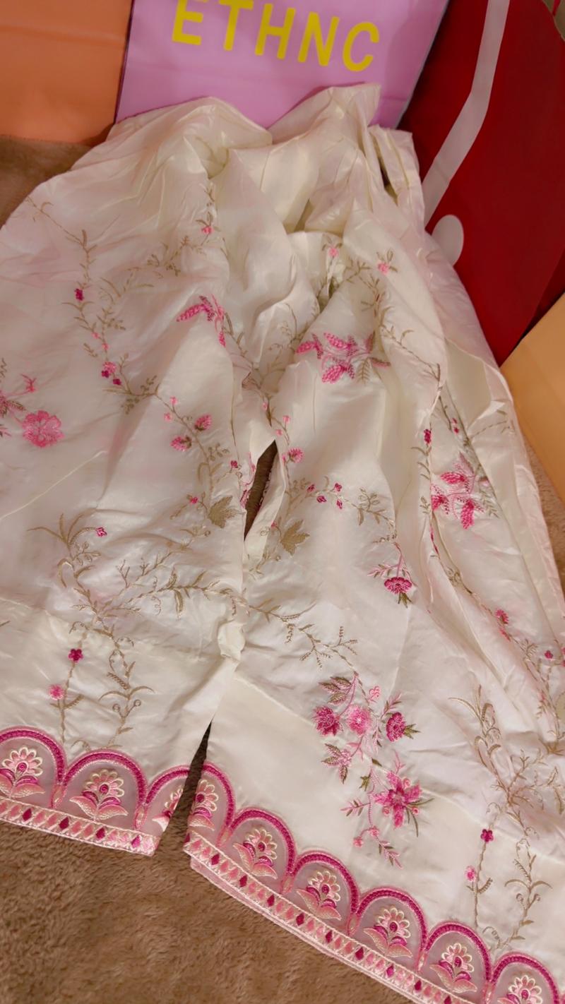 ethnic new arrival pink heavy embroidery shalwar
