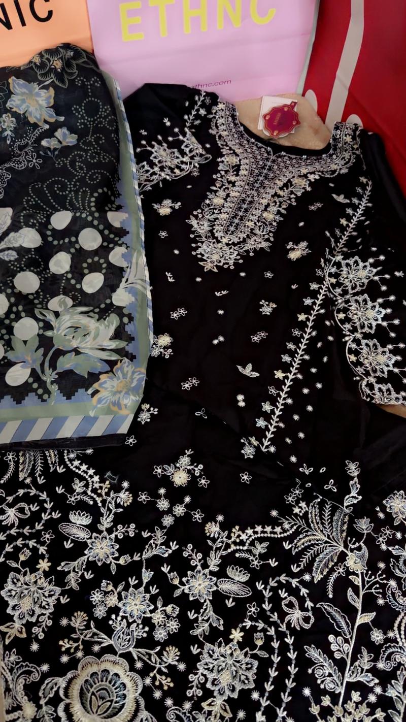 Black batik lawn 3pc