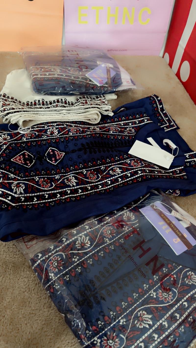 Navy blue 2pc Ethnc 7650