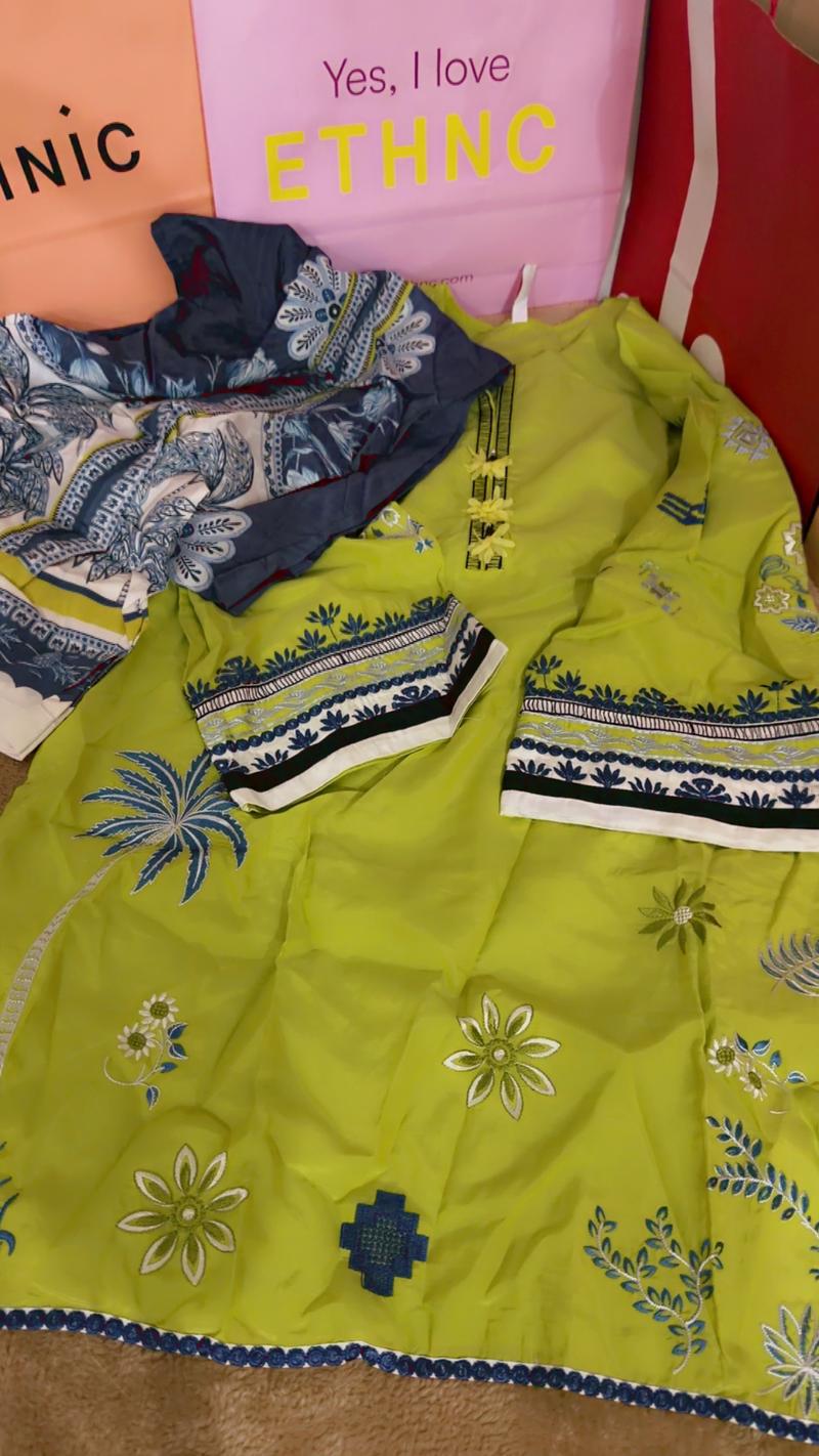 Ethnic large embroidery suit 