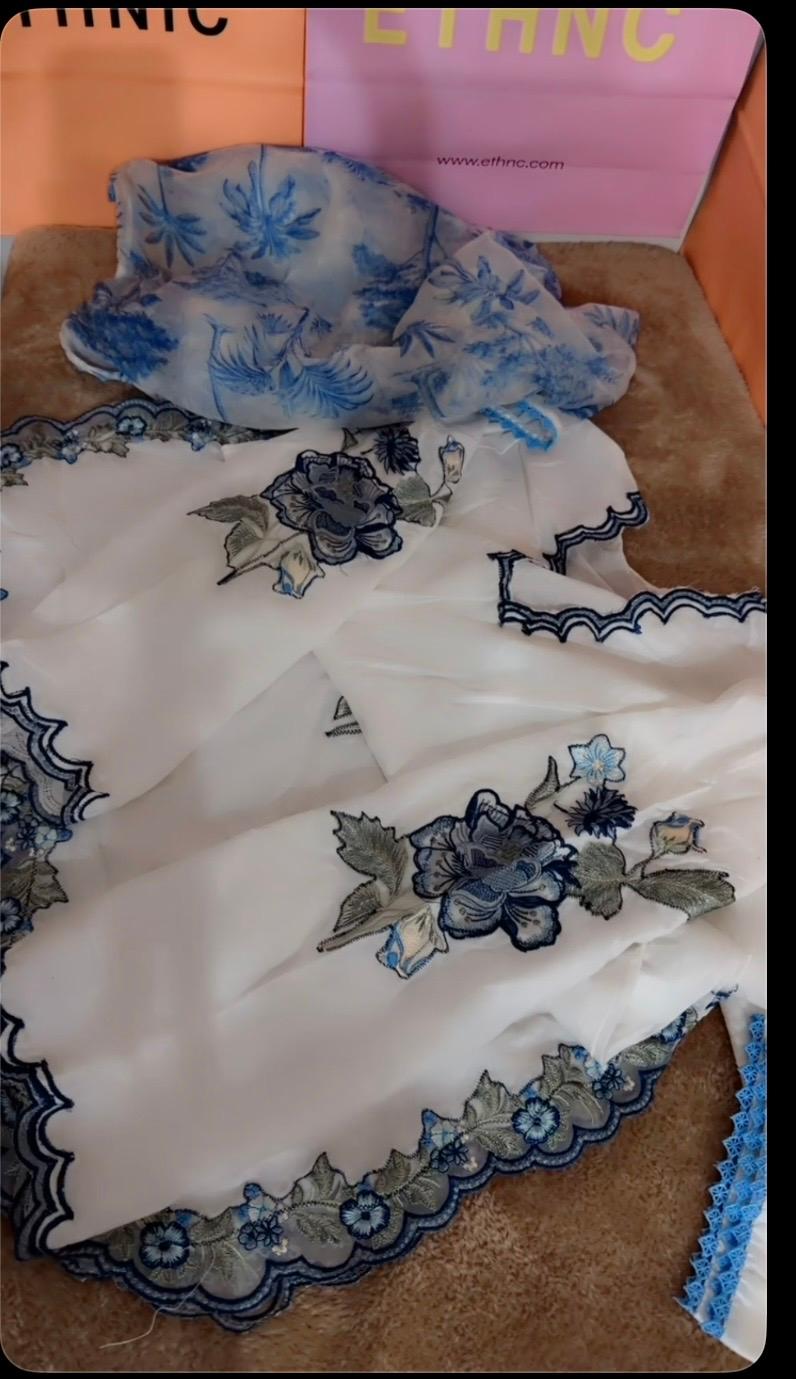 3pc white blue 