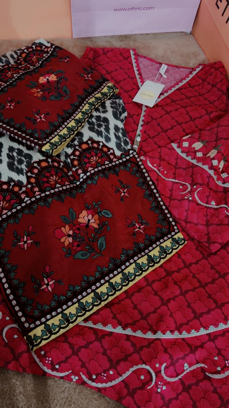 Red with black red shalwar 
