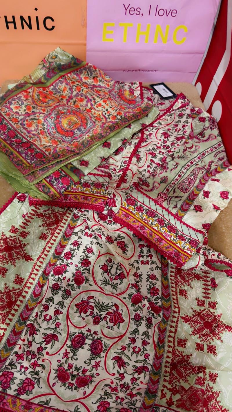 Lawn embroidered 3pc