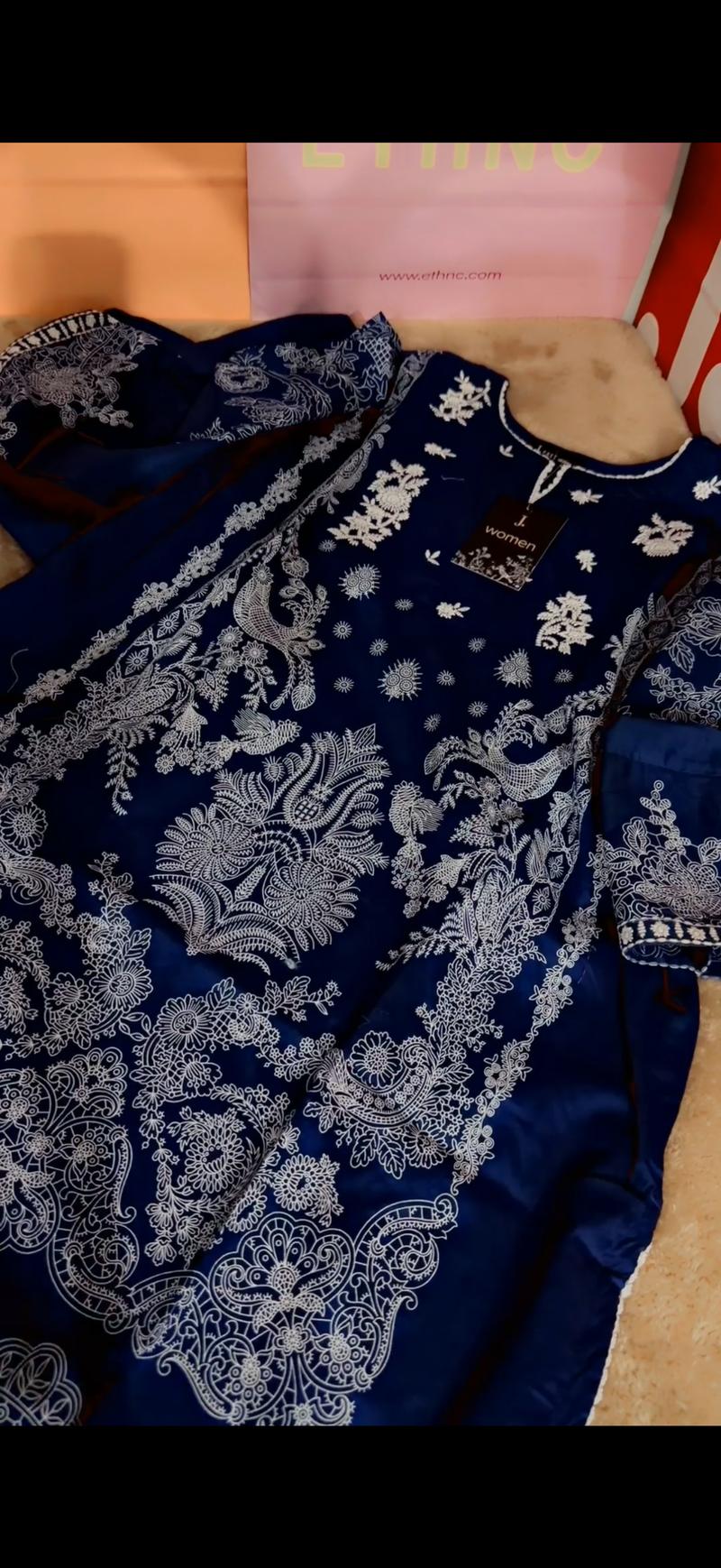 Navy blue embroidery 4950 lawn