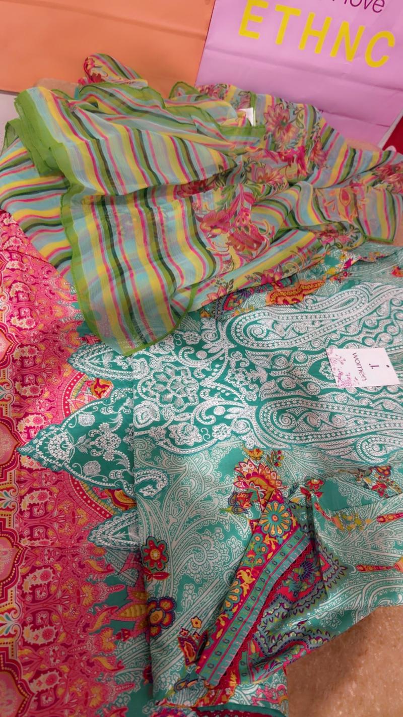 lawn Green 3pc heavy embroidery 