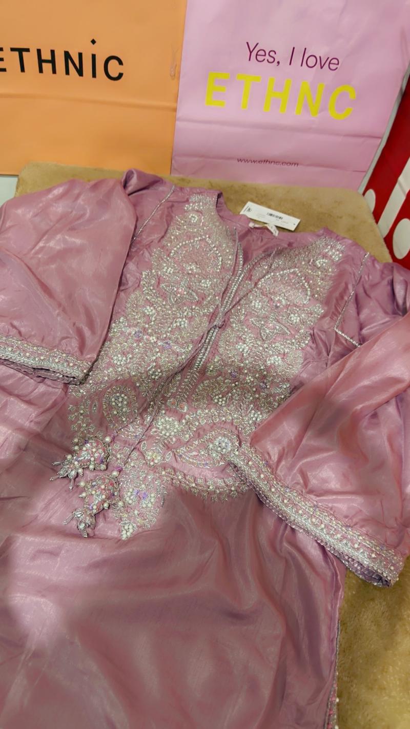 Pink packing shirt hand made emblishmanet