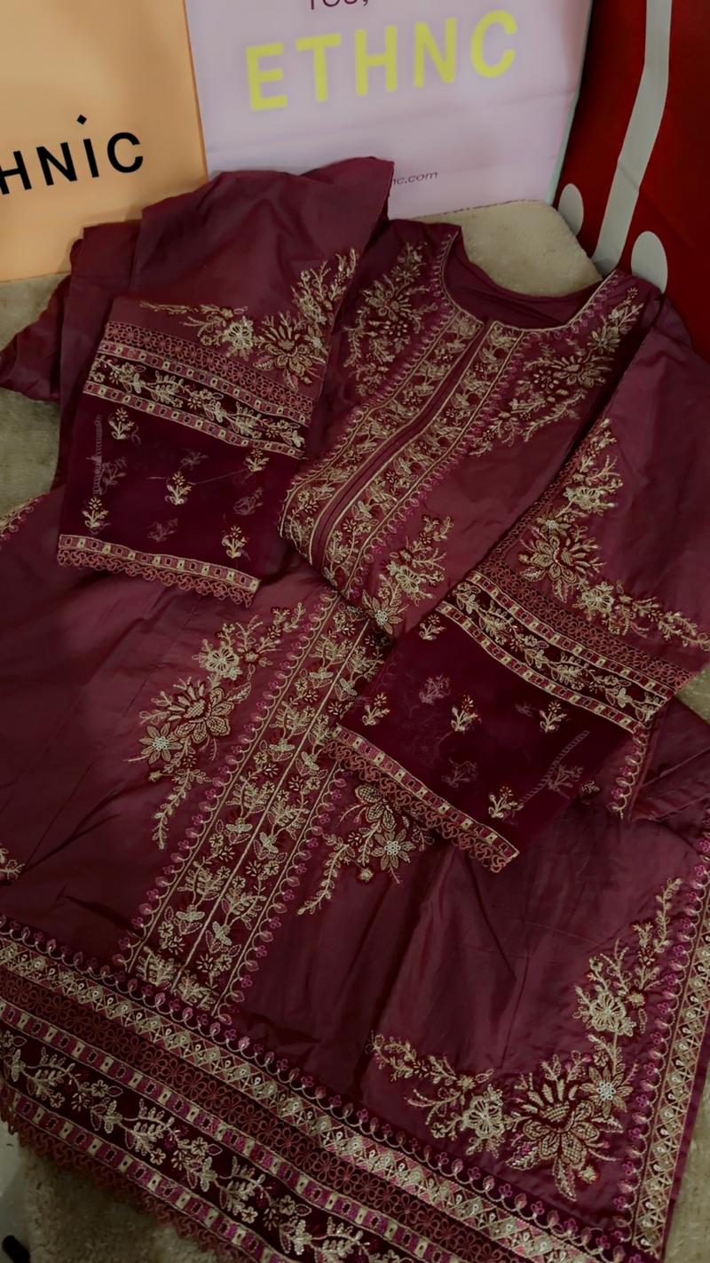 Plum 2pc sample embroidery 