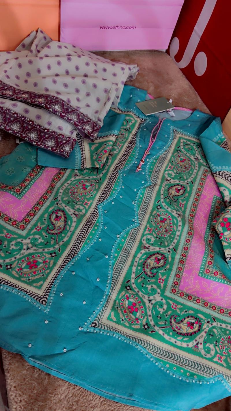 Multi color top ethnic hand embellishment trouser add separate 2500