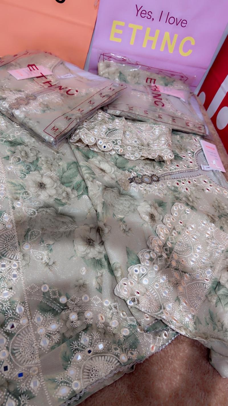 Green Zari line shirt 5900