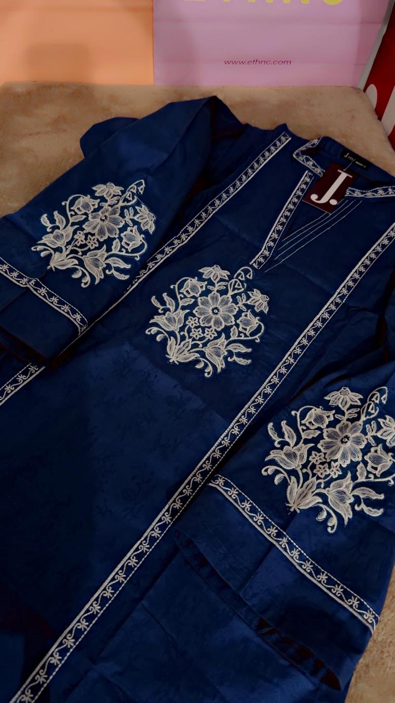 Navy blue embroidery shirt 
