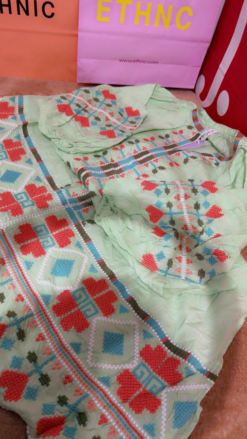 Heavy Emb Green maxi 