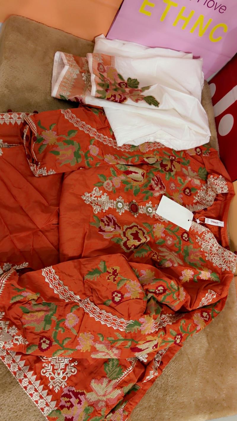 Ethnc orange large new arrival 8750